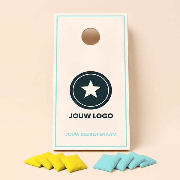 Cornhole set own logo Centred (example)