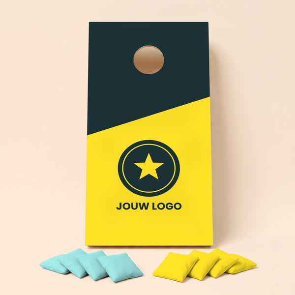 Cornhole set own logo Diagonal panel (example)