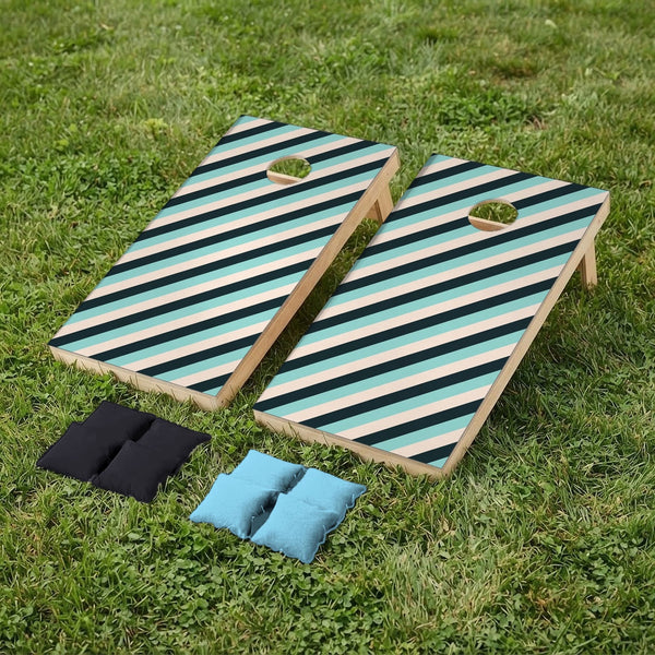 Cornhole set Diagonal stripes