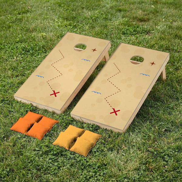 Cornhole set Treasure map