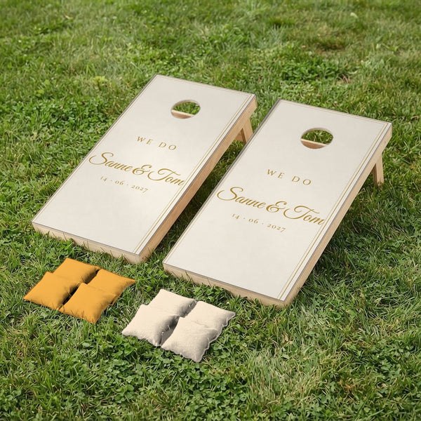 Cornhole set wedding Classic gold