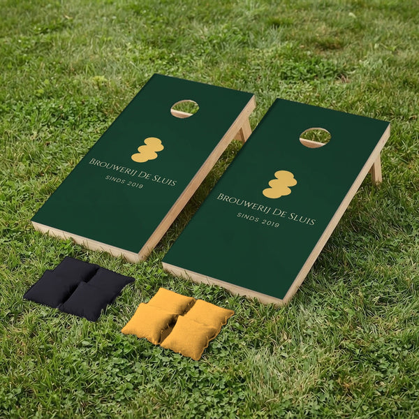 Cornhole set company logo Brouwerij De Sluis (example)