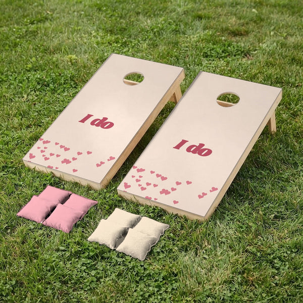 Cornhole set wedding I do & Me too