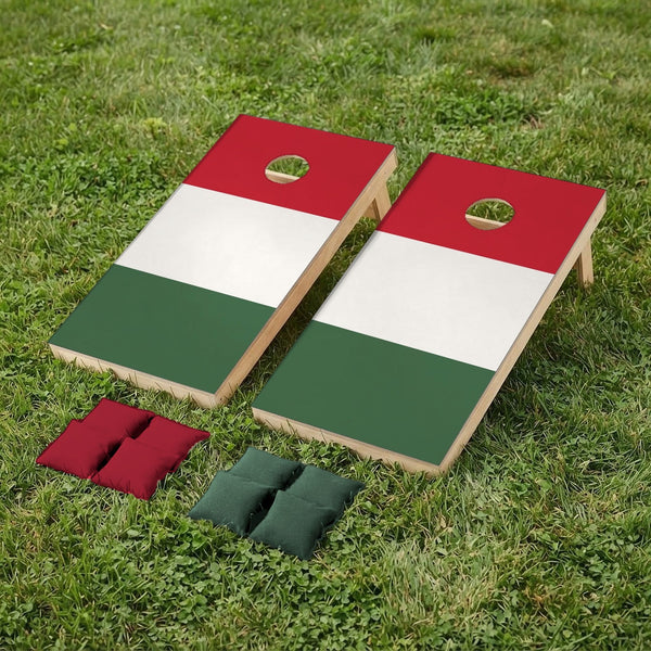 Cornhole set Hungarian flag