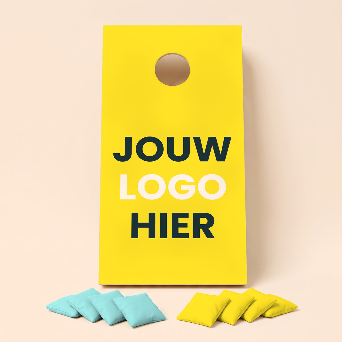 Cornholebord eigen logo Grote tekst, los bord