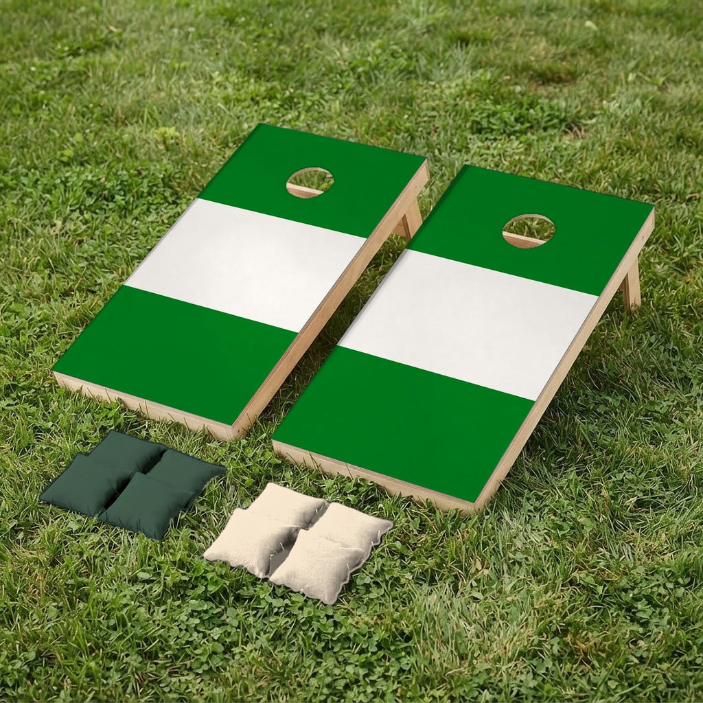 Cornholeset Rotterdamse vlag op gras