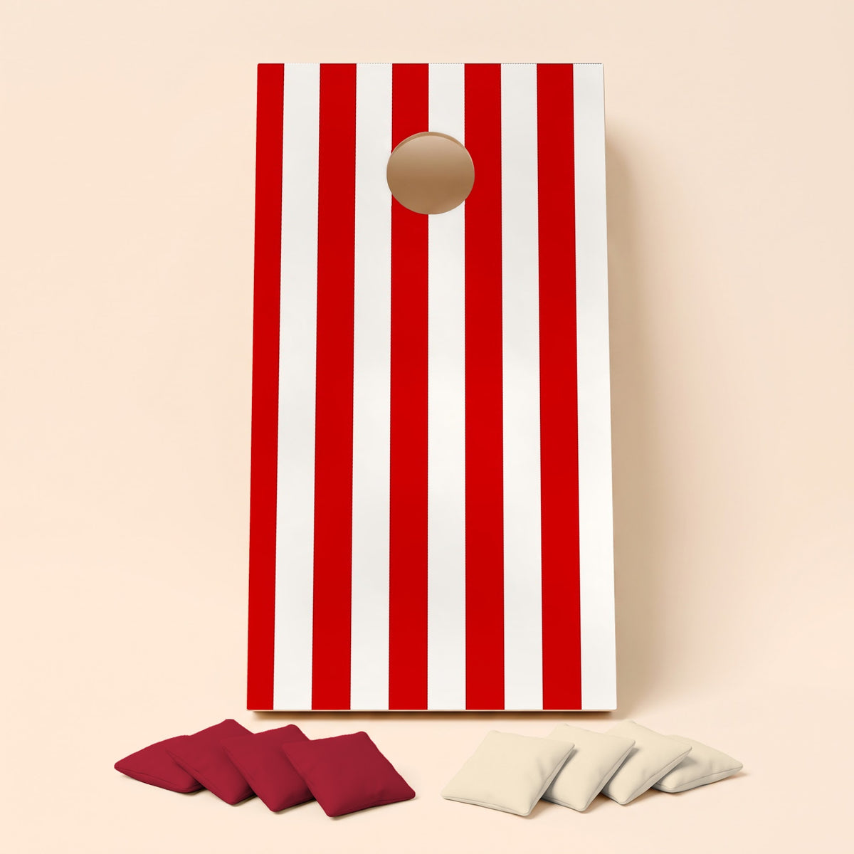 Cornholebord Clubkleuren rood-wit, los bord zonder zakjes