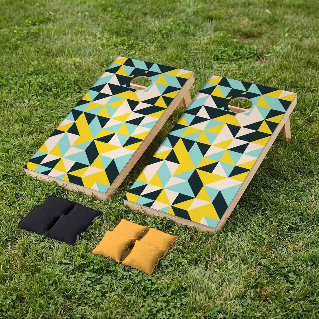 Cornholeset Driehoeken op gras