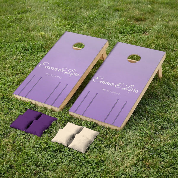 Cornholeset bruiloft Lavendel