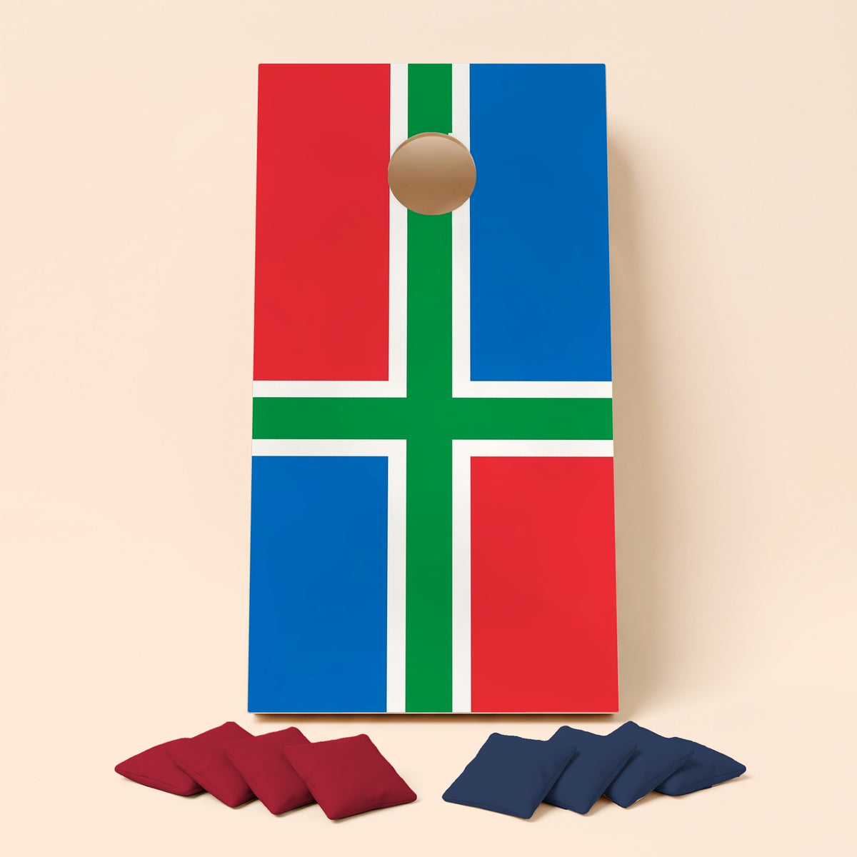 Cornholebord Groningse vlag, los bord zonder zakjes