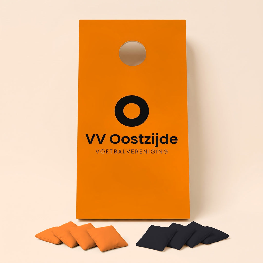 Cornholebord bedrijfslogo VV Oostzijde, los bord zonder zakjes