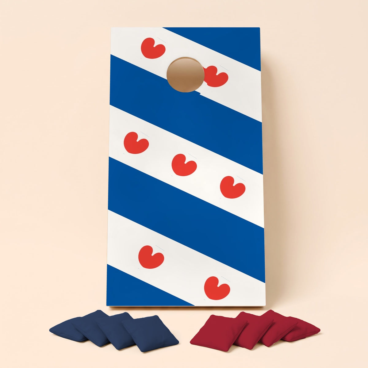Cornholebord Friese vlag, los bord zonder zakjes