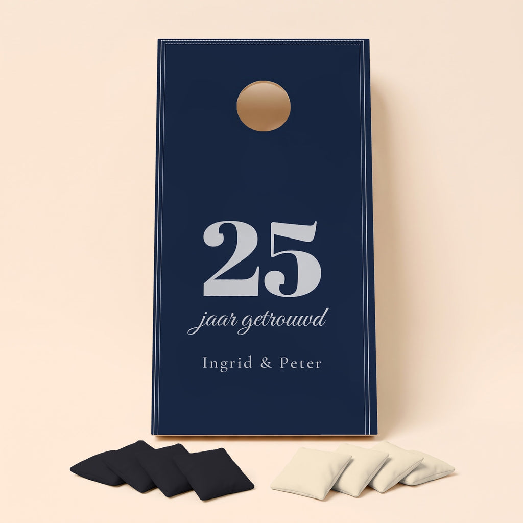 Cornholebord bruiloft Jubileum 25 jaar, los bord zonder zakjes