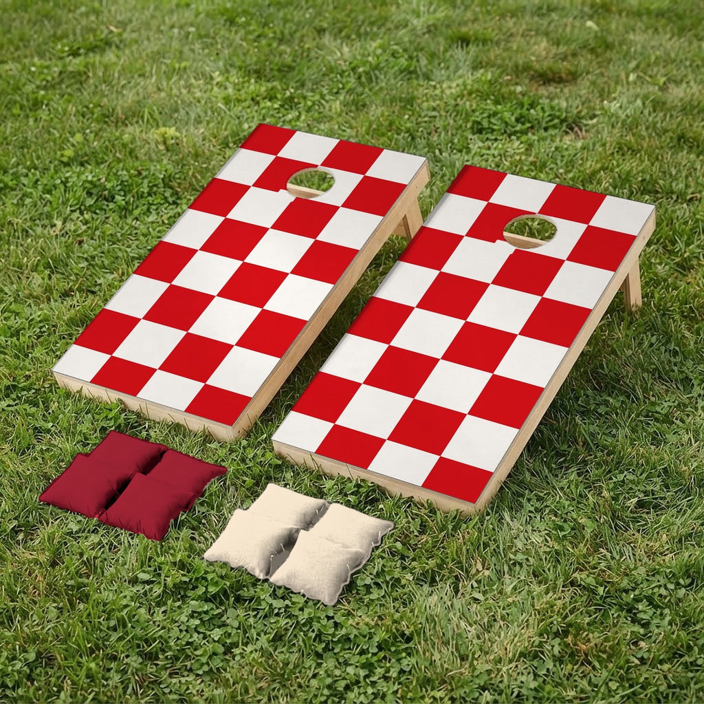 Cornholeset Brabantse vlag op gras