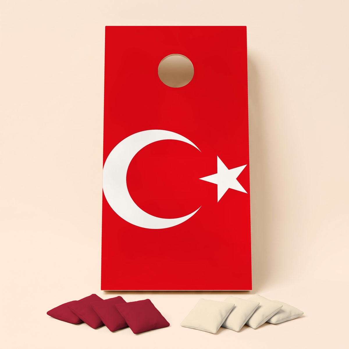 Cornholebord Turkse vlag, los bord zonder zakjes