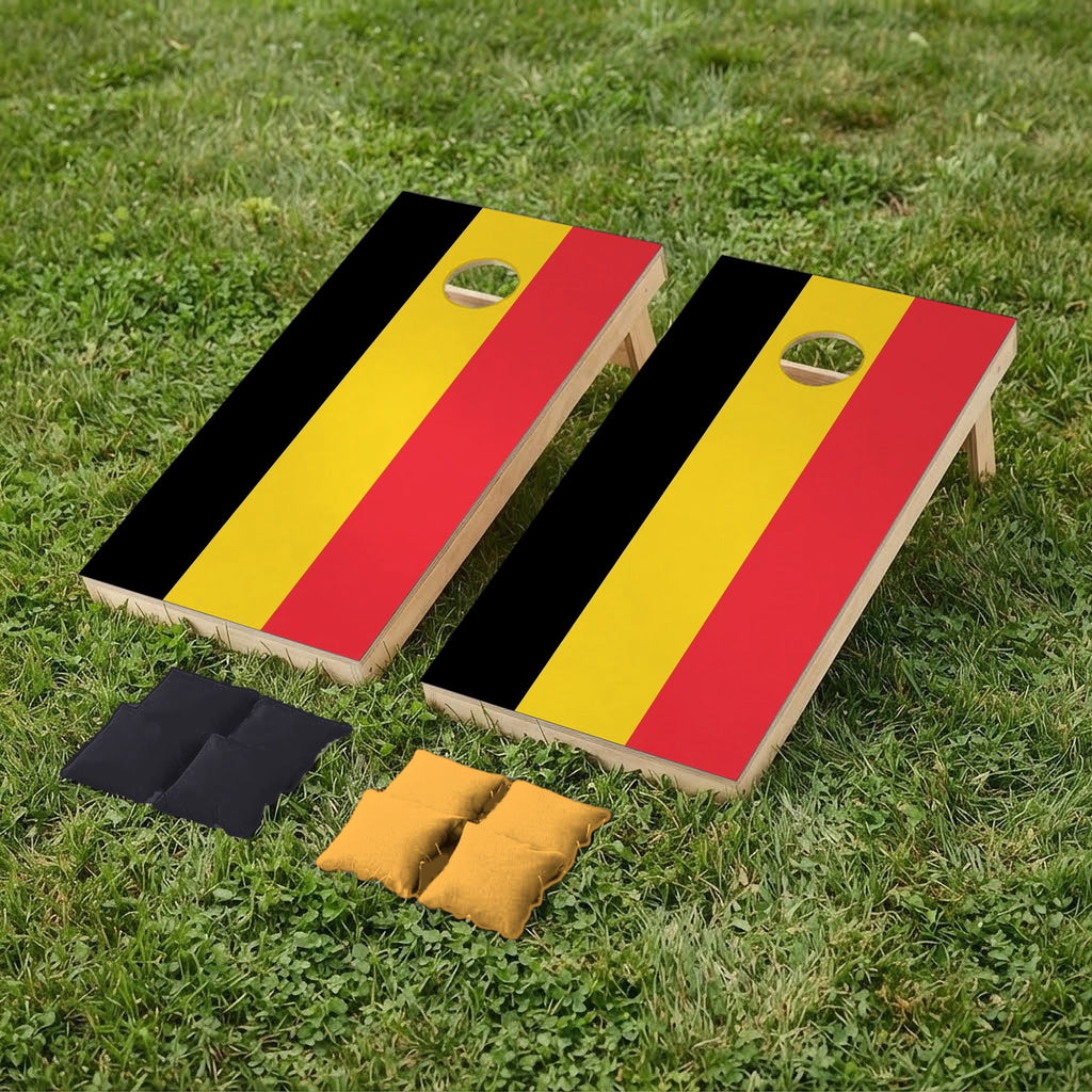 Cornholeset Belgische vlag op gras