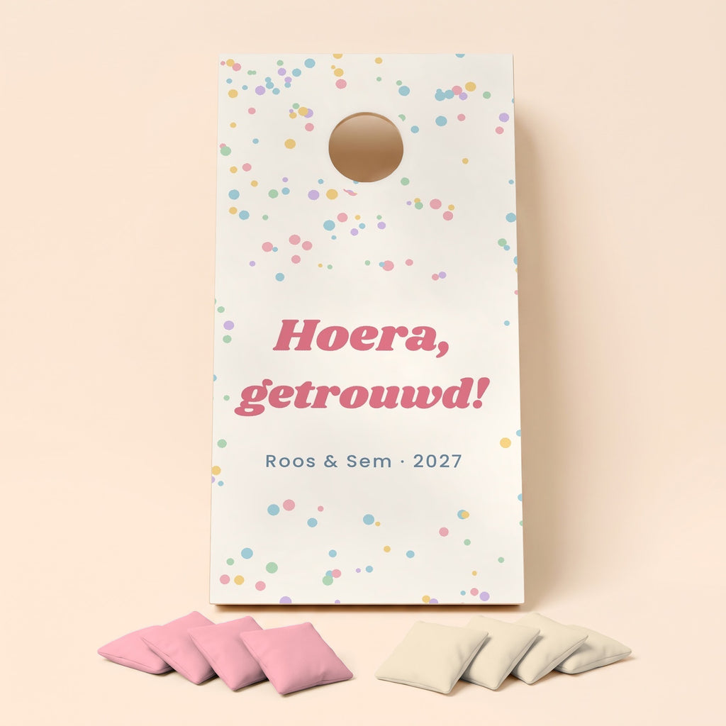 Cornholebord bruiloft Confetti feest, los bord zonder zakjes
