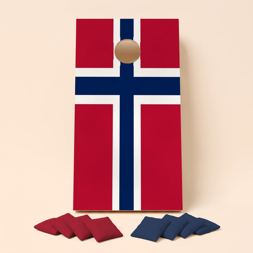 Cornholebord Noorse vlag, los bord zonder zakjes
