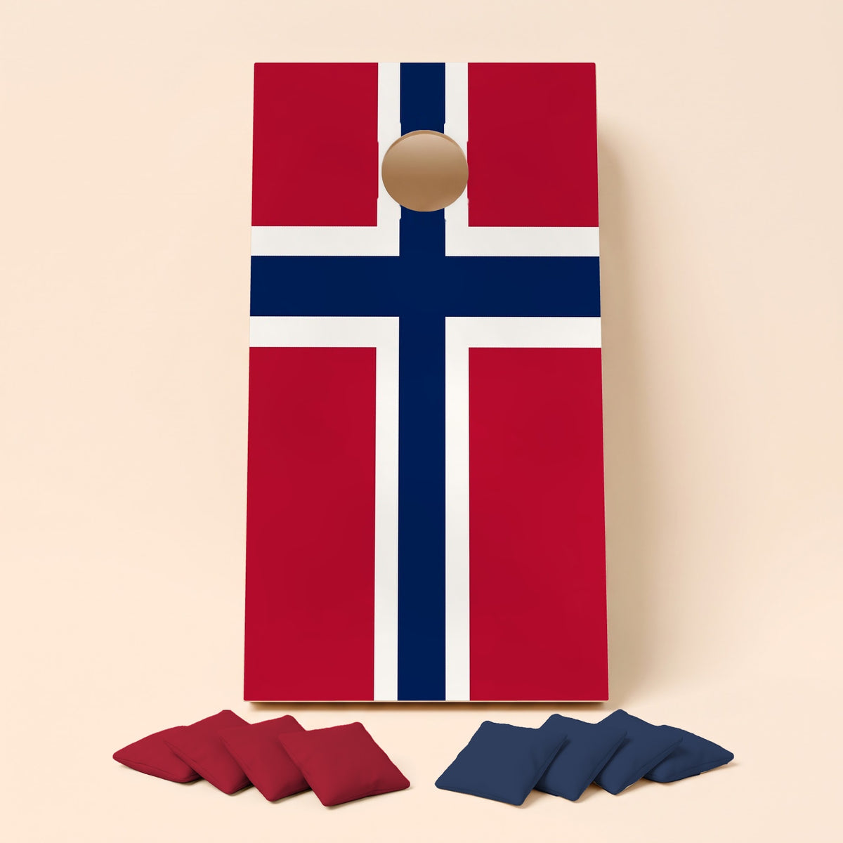 Cornholebord Noorse vlag, los bord zonder zakjes