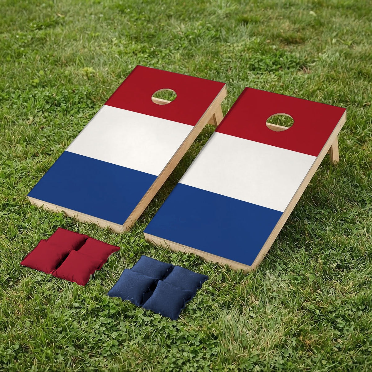 Cornholeset Nederlandse vlag op gras