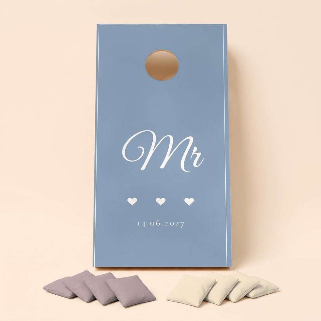 Cornholebord bruiloft Mr en Mrs, los bord zonder zakjes