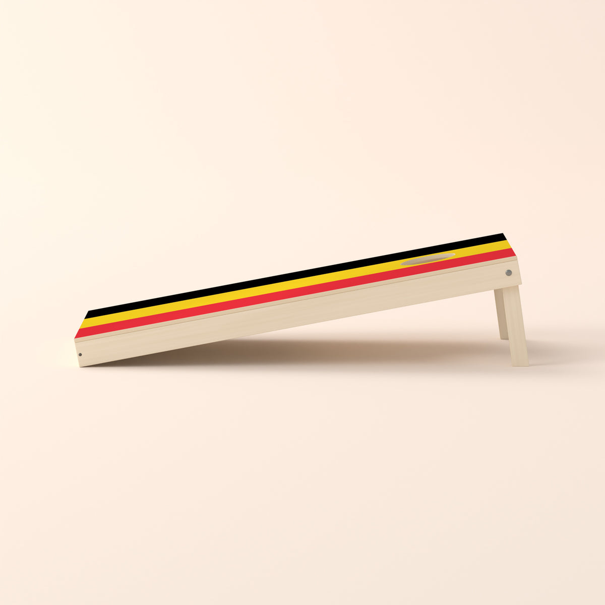 Cornholebord Belgische vlag, zijaanzicht