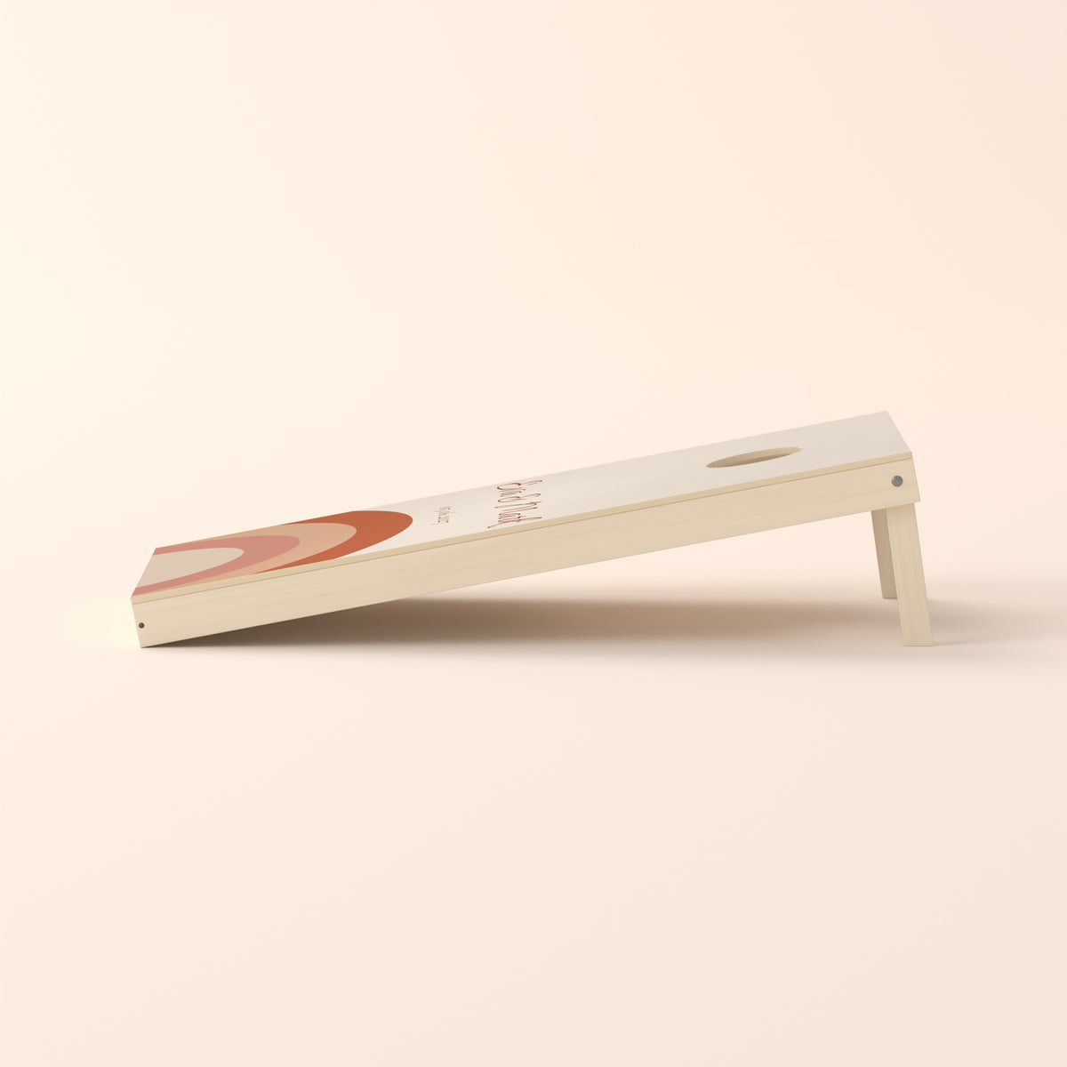 Cornholebord bruiloft Boho bogen, zijaanzicht