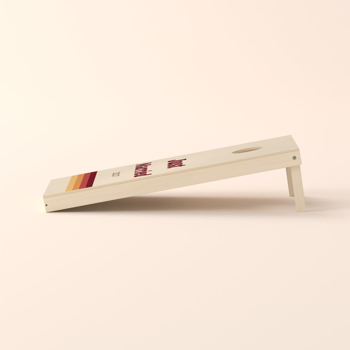 Cornholebord bruiloft Just Married retro, zijaanzicht