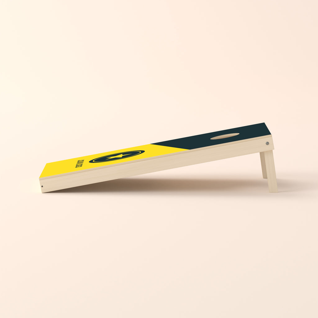 Cornholebord eigen logo Diagonaal vlak, zijaanzicht