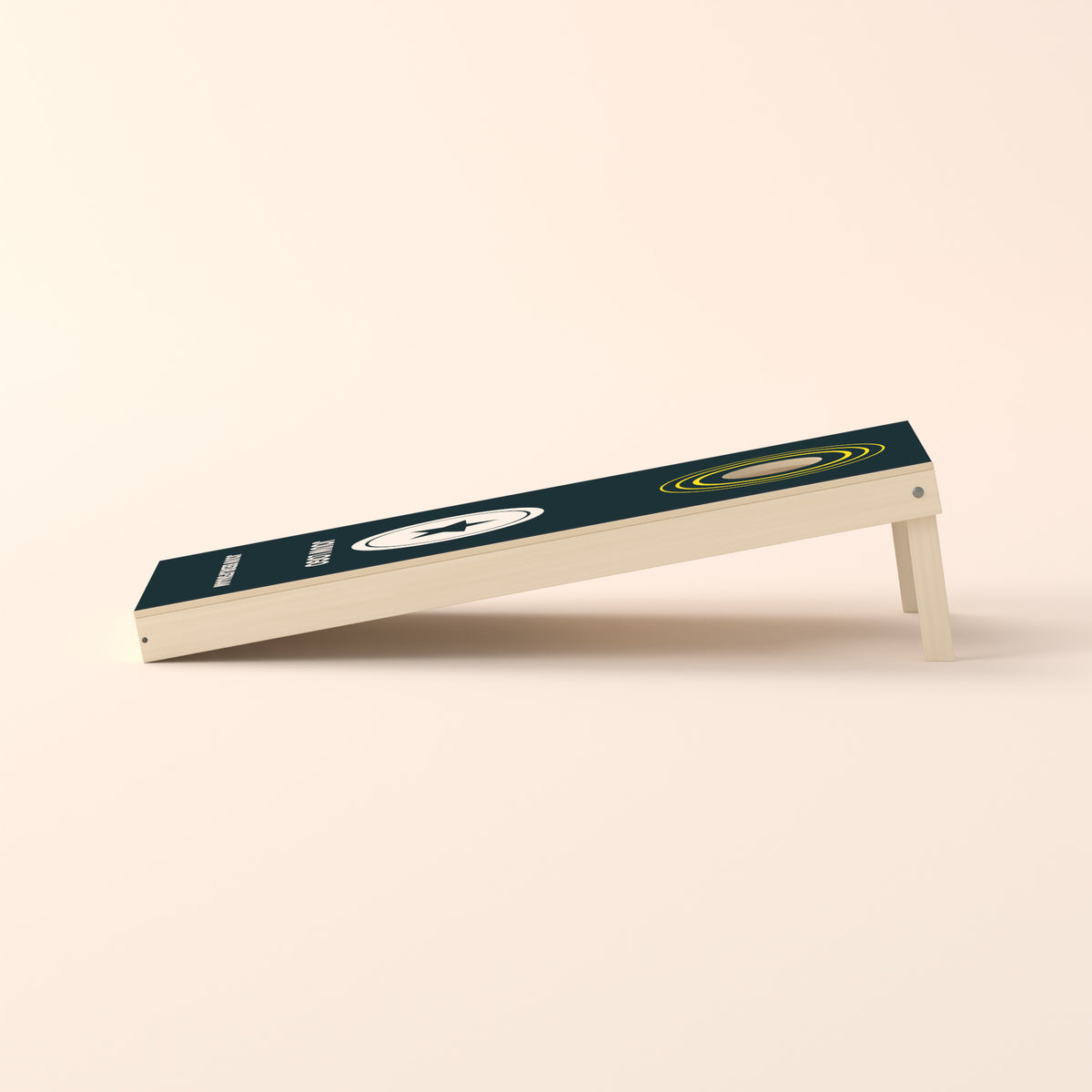 Cornholebord eigen logo Ringen, zijaanzicht