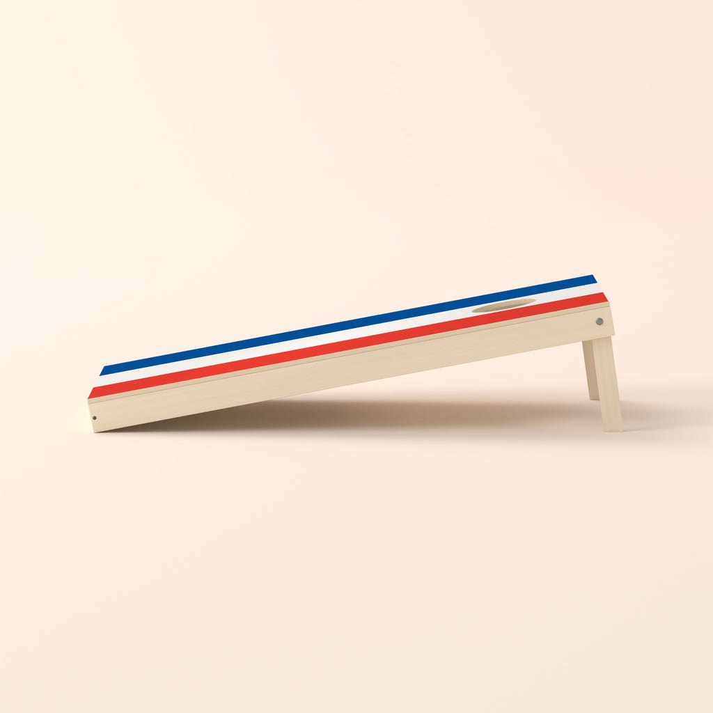 Cornholebord Franse vlag, zijaanzicht