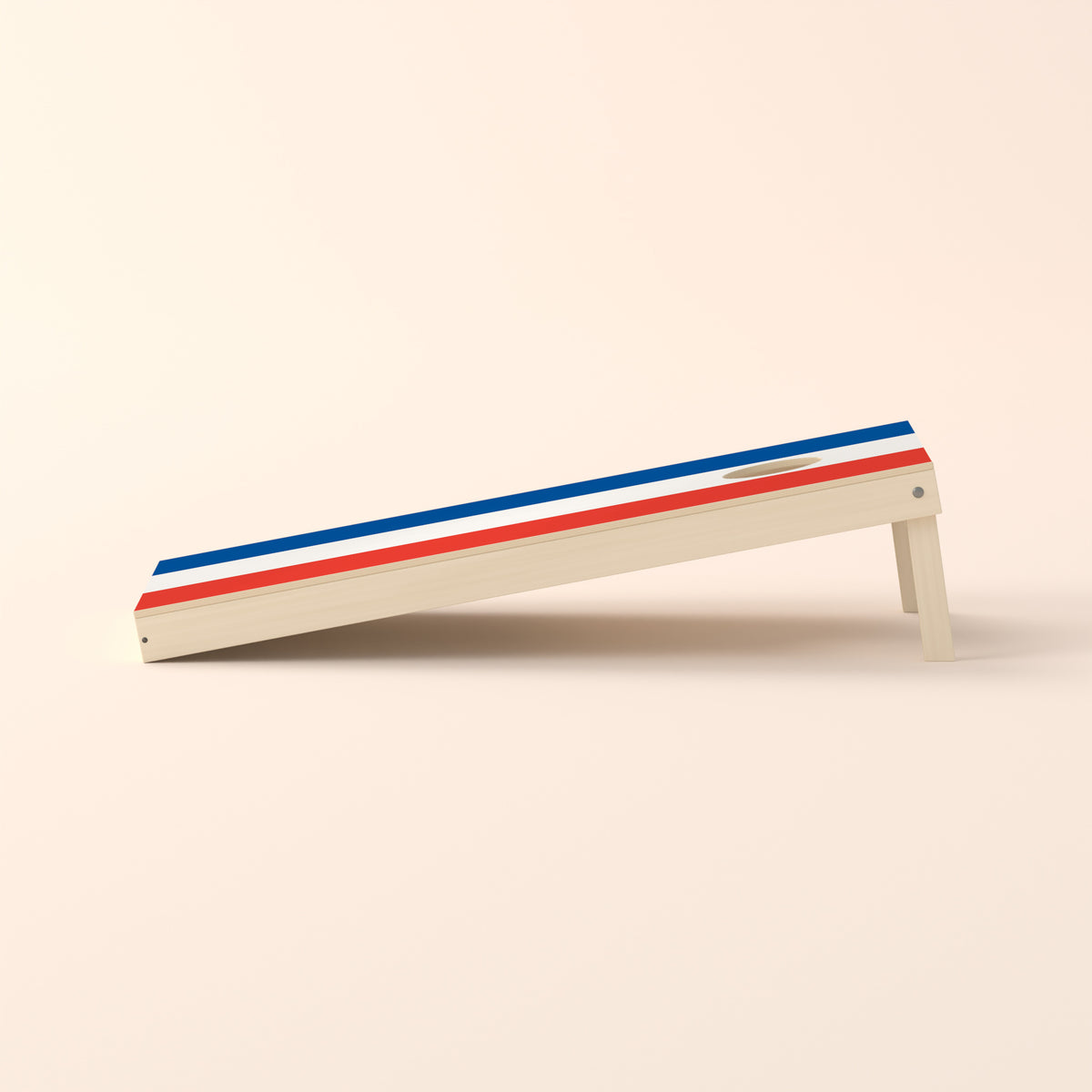 Cornholebord Franse vlag, zijaanzicht