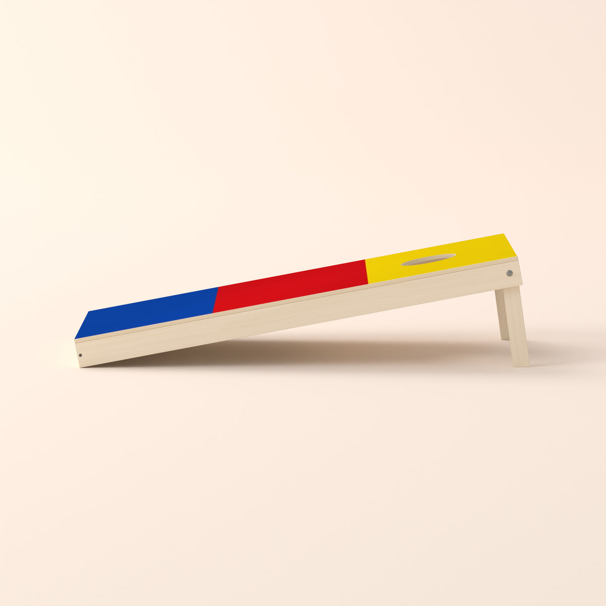 Cornholebord Noord-Hollandse vlag, zijaanzicht