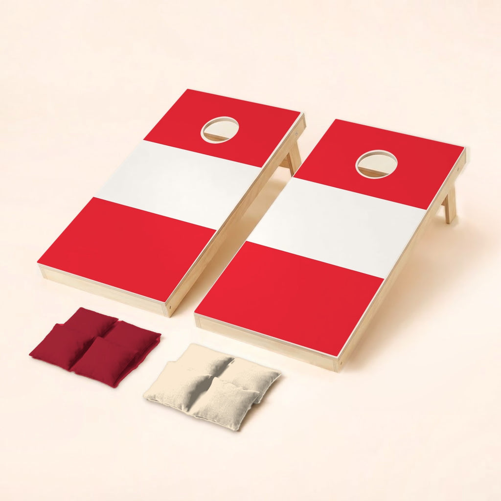 Cornholeset met Oostenrijkse vlag