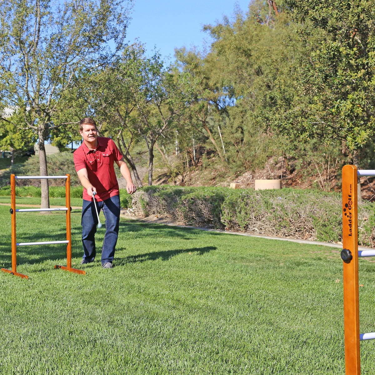 Laddergolf spelen met vrienden