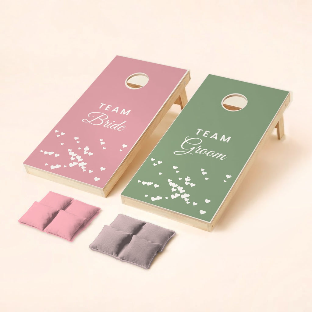 Cornholeset bruiloft Team Bride en Groom