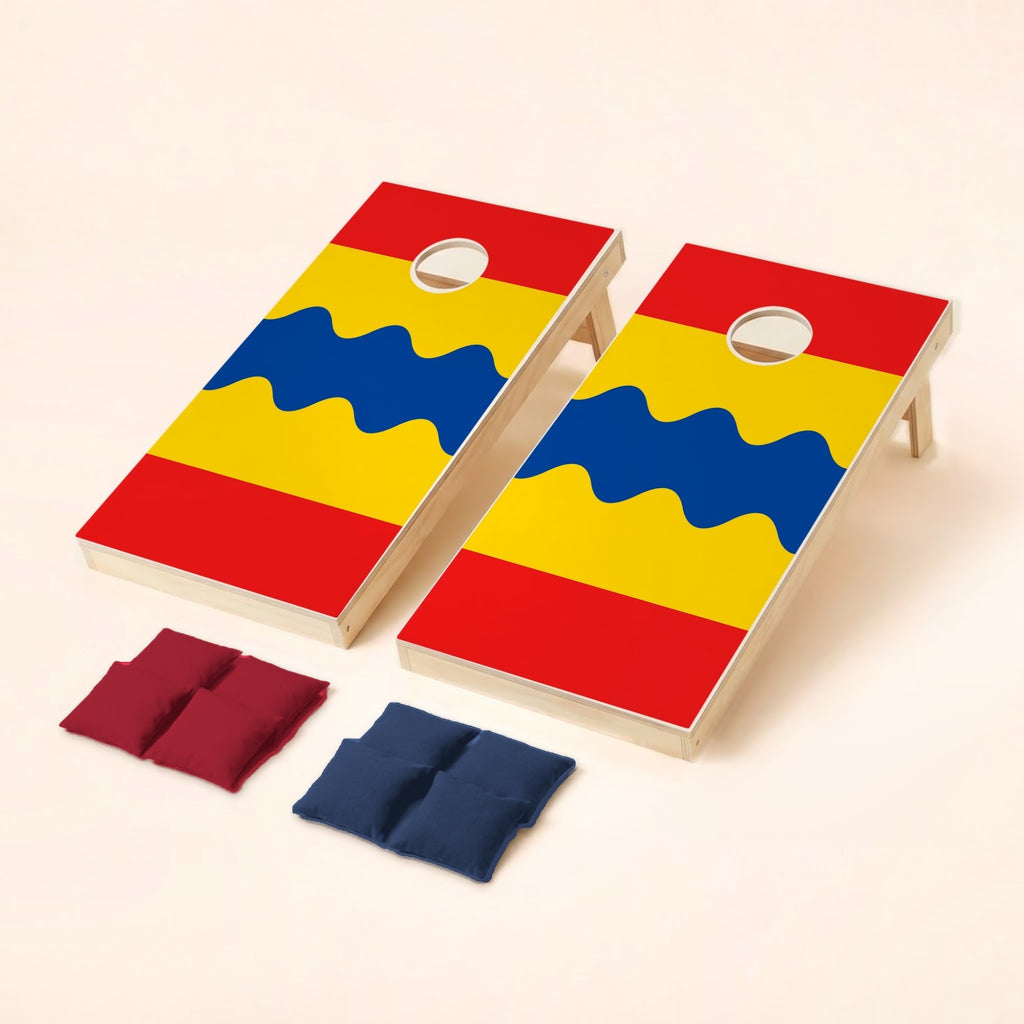 Cornholeset met Overijsselse vlag