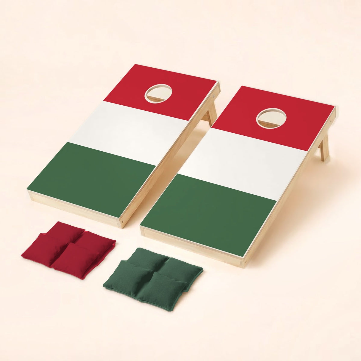 Cornholeset met Hongaarse vlag