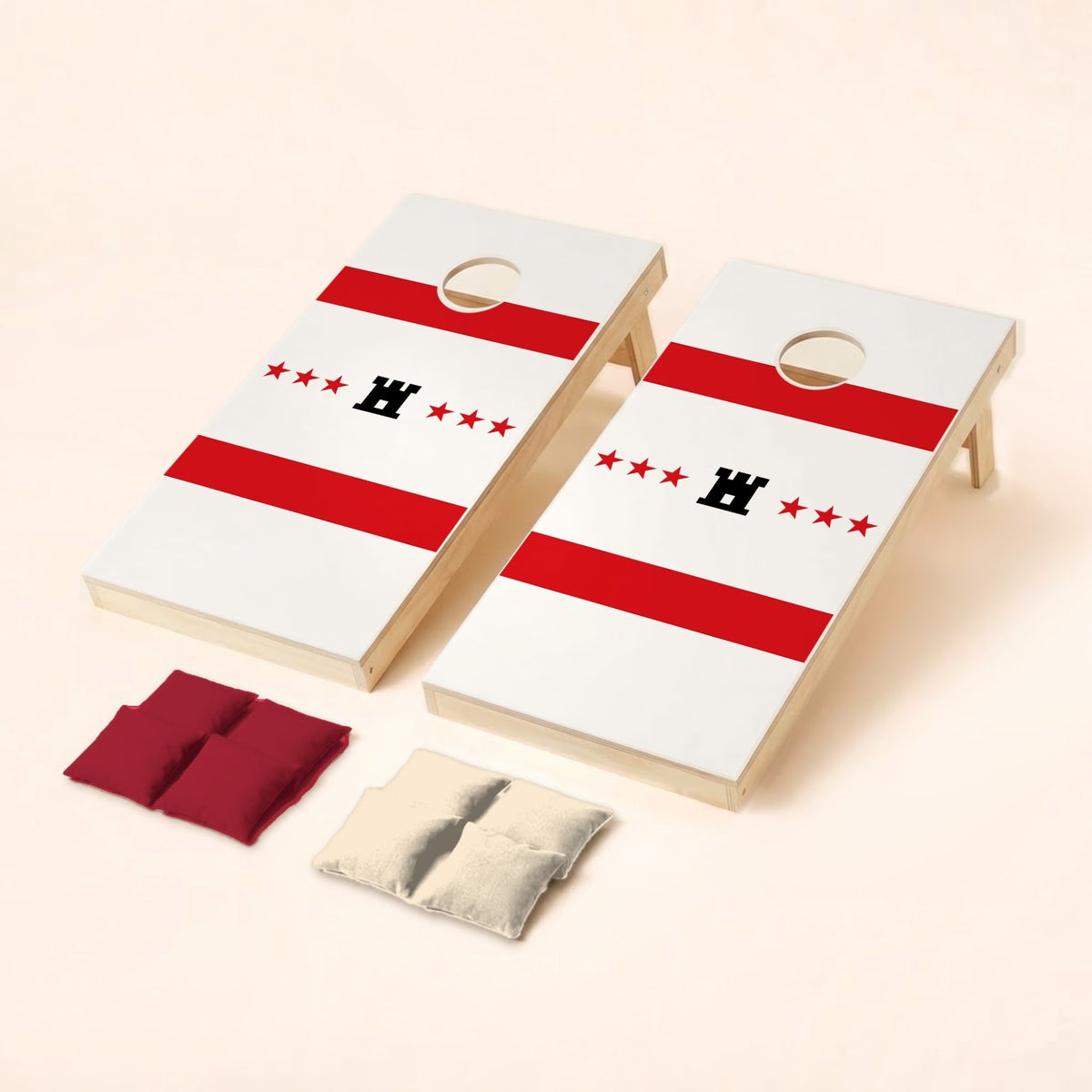 Cornholeset met Drentse vlag