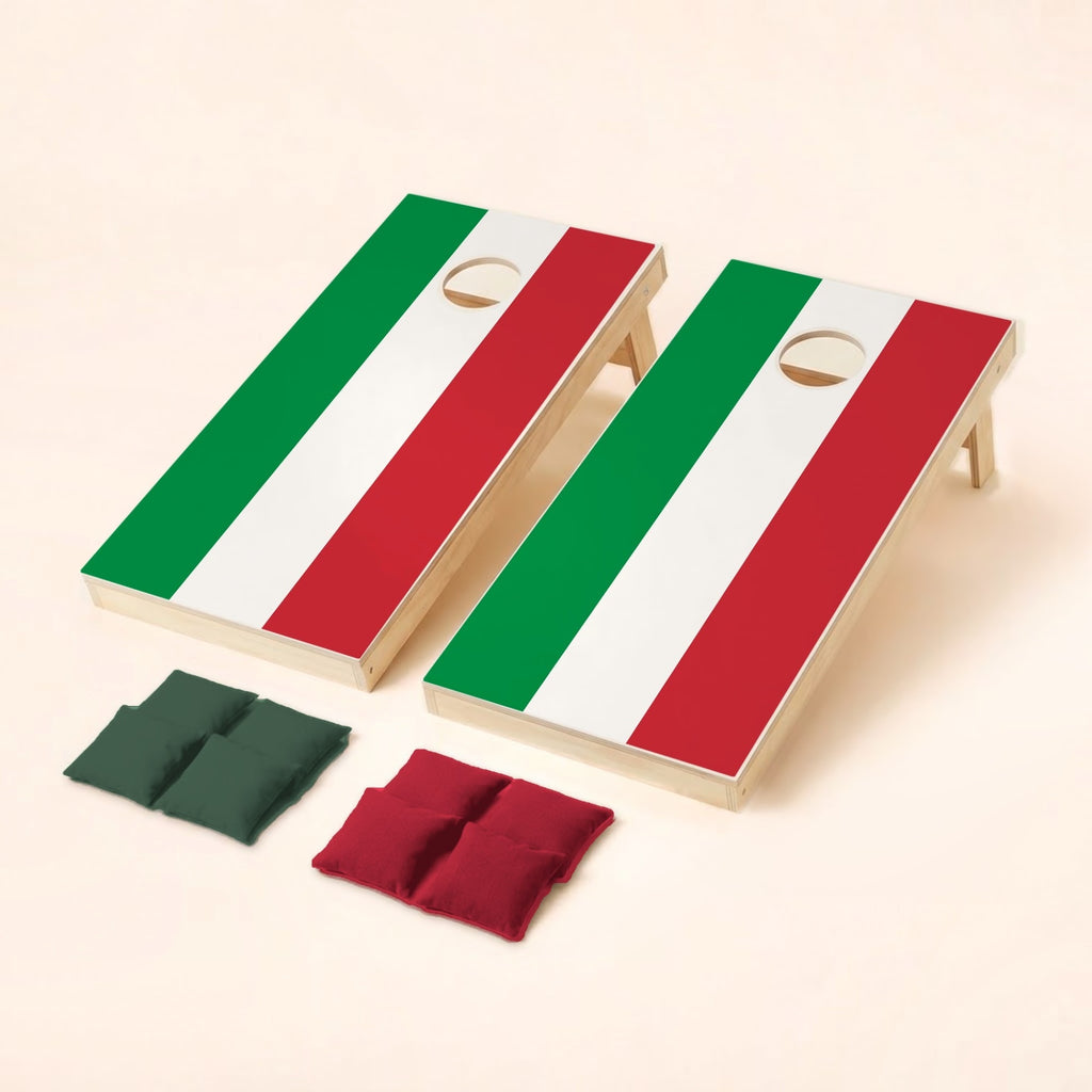 Cornholeset met Italiaanse vlag