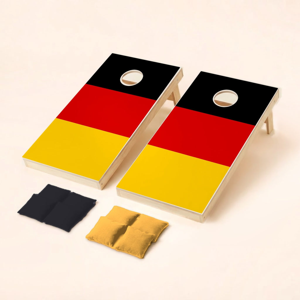Cornholeset met Duitse vlag