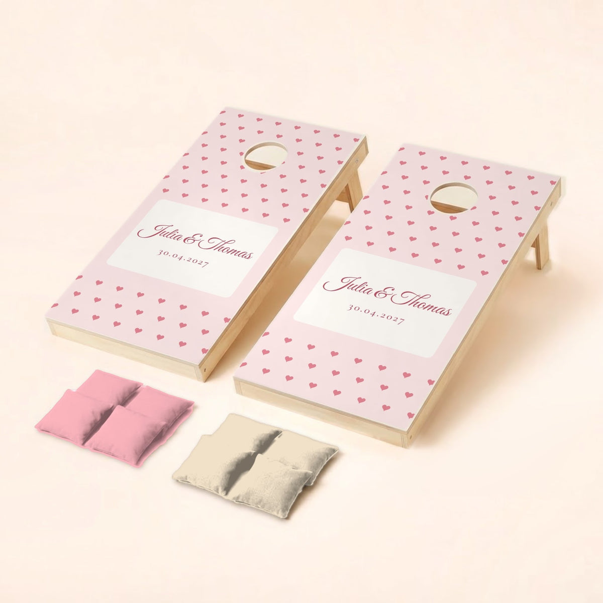 Cornholeset bruiloft Hartjes