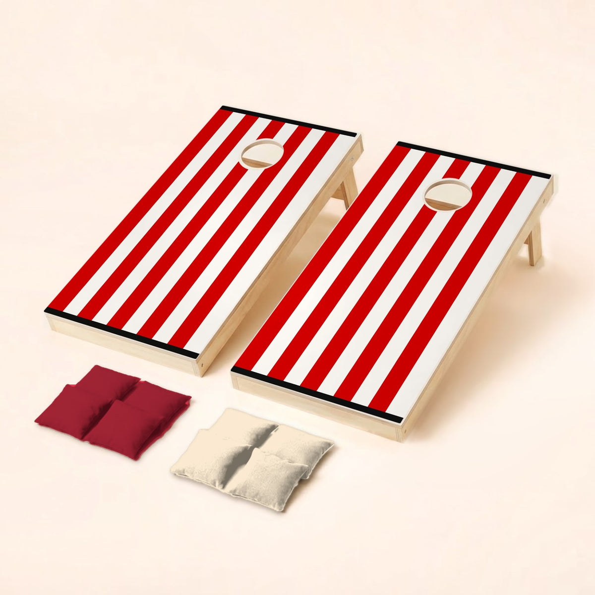 Cornholeset Clubkleuren rood-wit