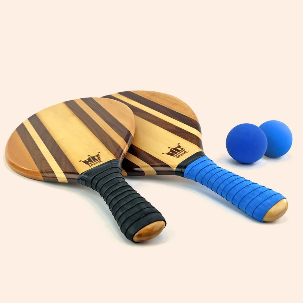 Frescobol paddle set met houten peddels en bal