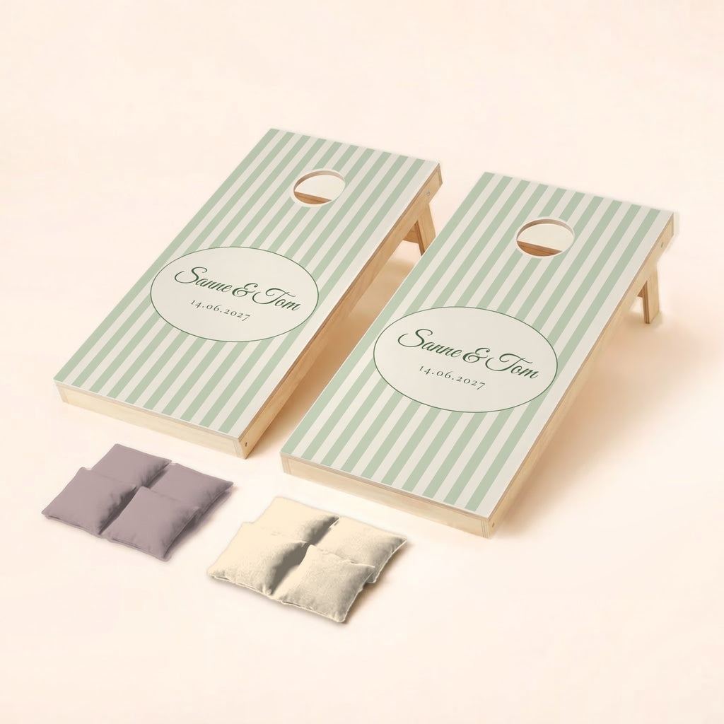 Cornholeset bruiloft Salie streepjes