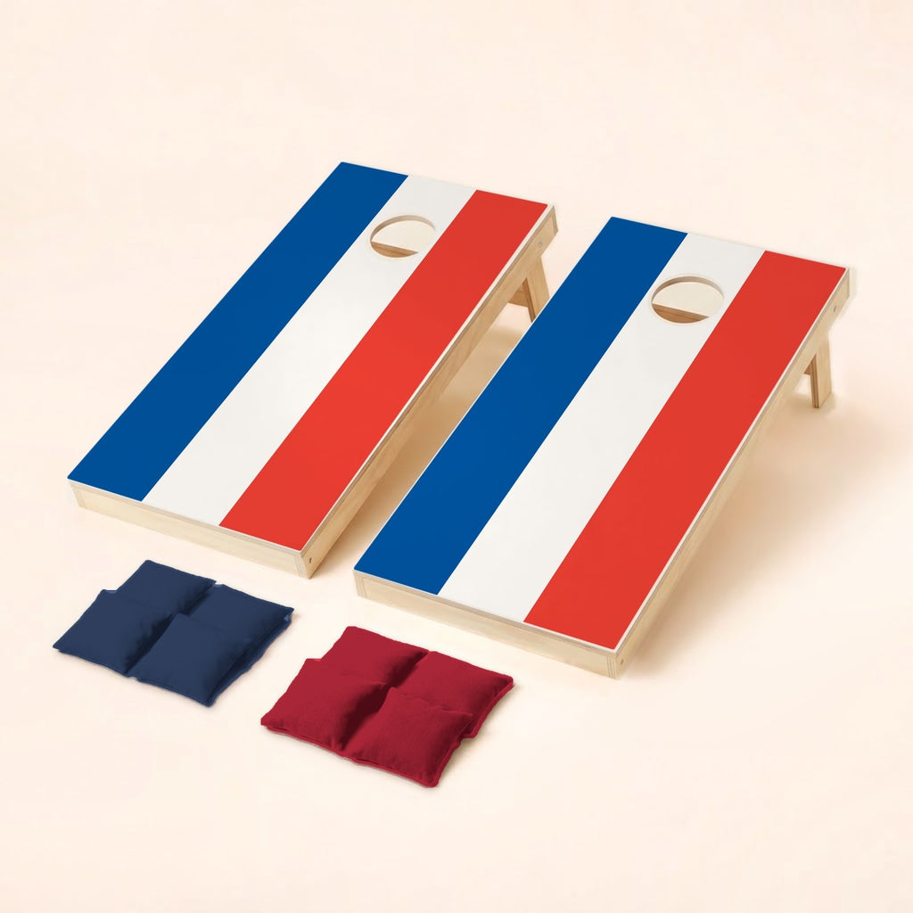 Cornholeset met Franse vlag
