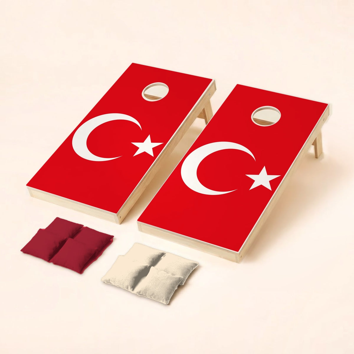 Cornholeset met Turkse vlag