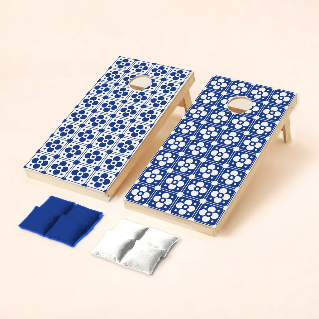 Cornholeset Delfts blauw